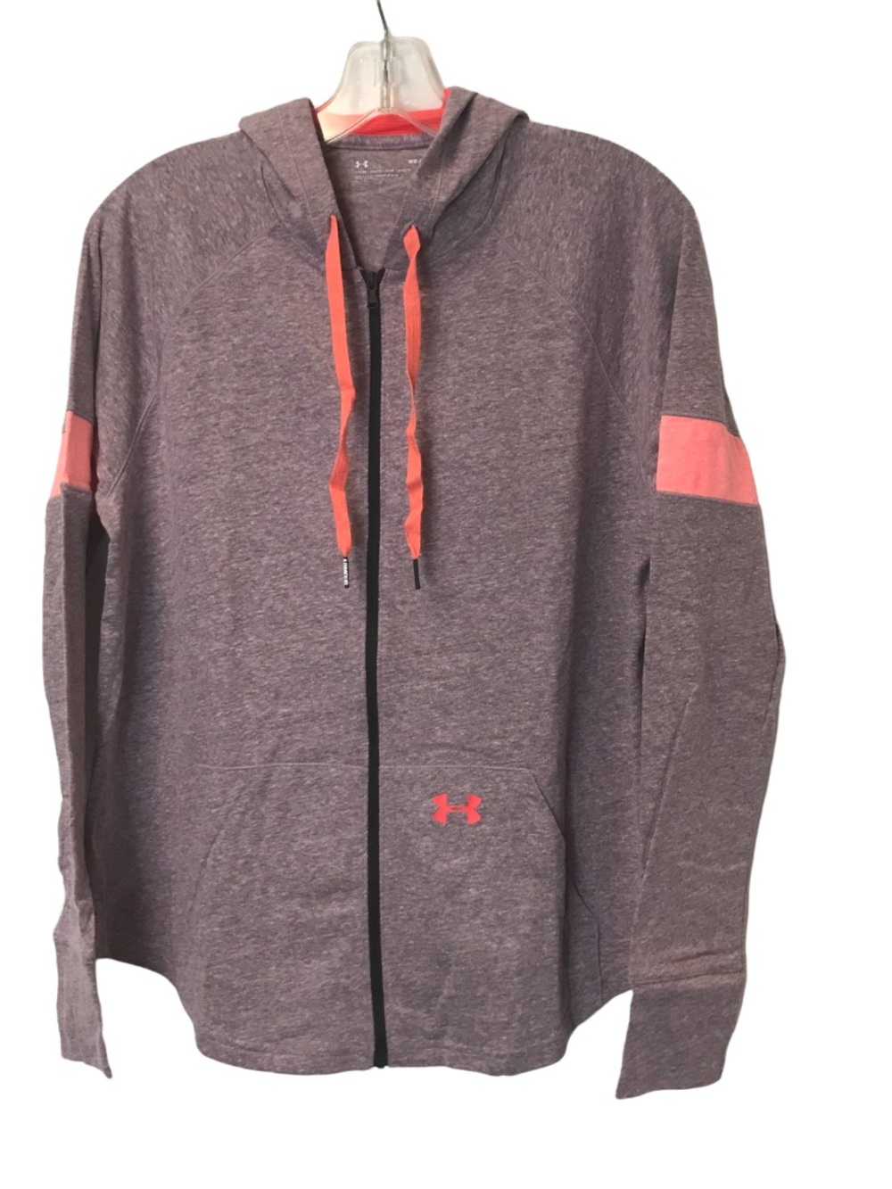 Under Armour Heather Purple Full-Zip Hoodie with Coral Accents Size SM P